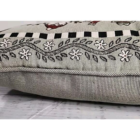 Coco Dowley Tapestry Snowman Winter Christmas Pillow In Excellent Condition - Picture 10 of 16